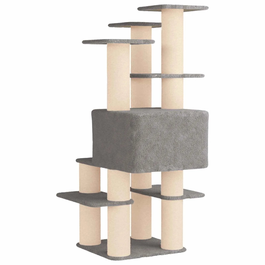 Albero per gatti con pali per graffiare in sisal Grigio Chiaro 42033049