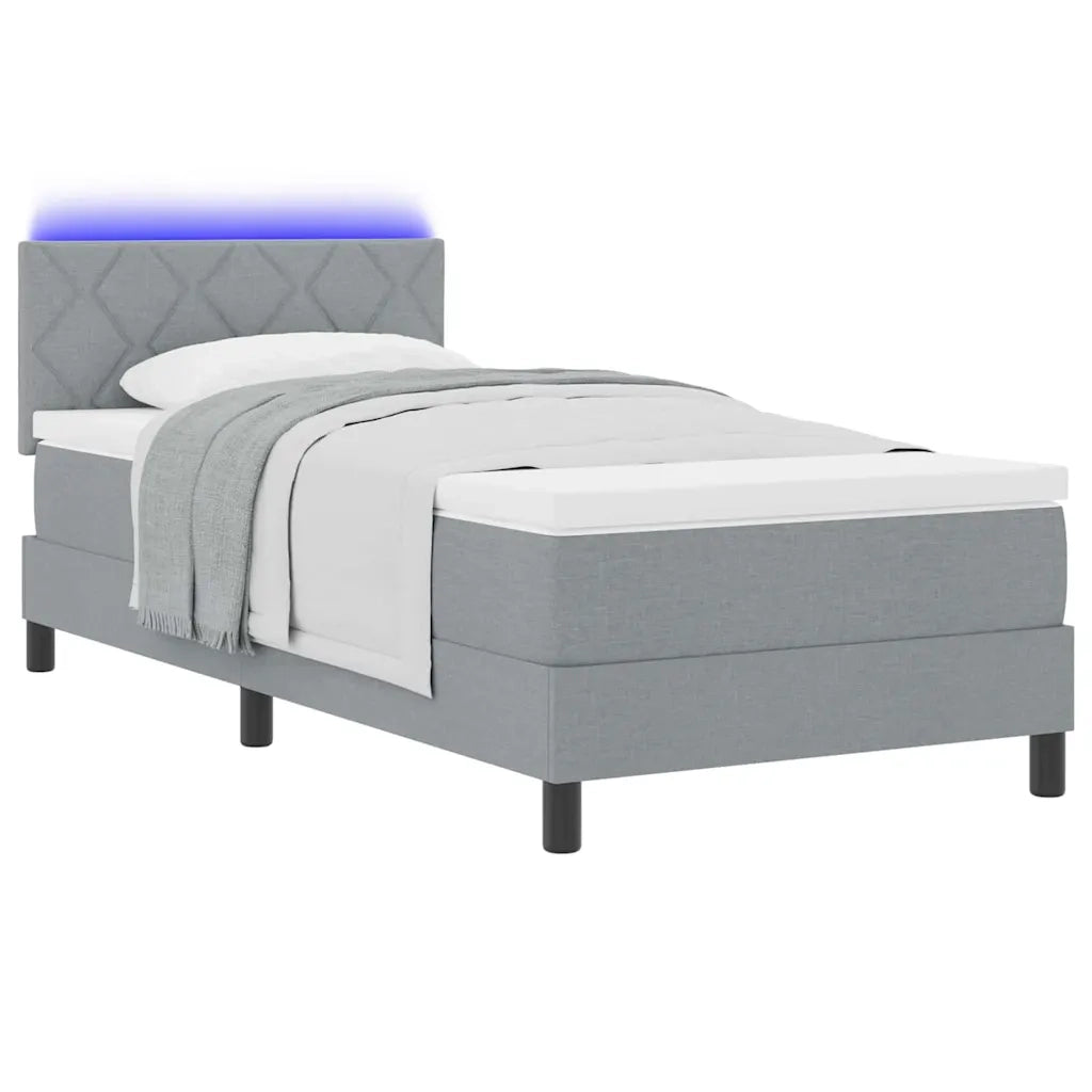 Letto a molle con materasso Grigio chiaro 90 x 190 cm Tessuto 3342247