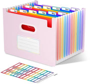 Organizzatore A4 per documenti, con 12 compartimenti, aperto in verticale e con cerniera, organizzatore portatile per documenti da ufficio o domestici