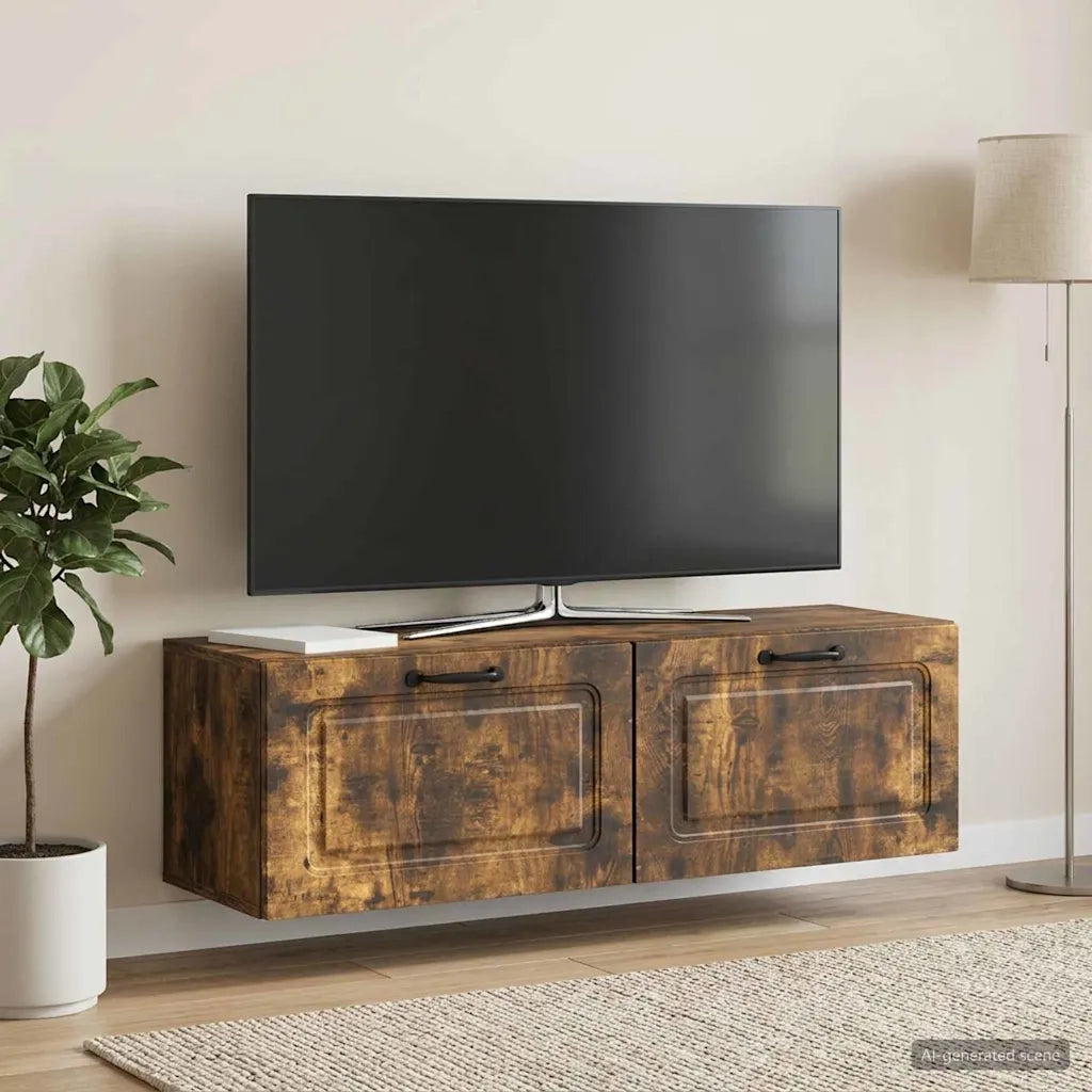 Mobile Porta TV da Muro Rovere Fumo 98 x 31 x 30 cm 899410