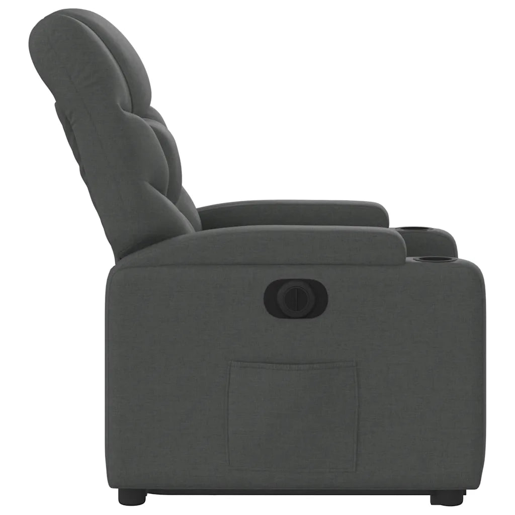 Poltrona Alzapersona Reclinabile Elettrica Grigio Scuro Tessuto 3204621