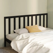 Testiera per Letto-Testata-Testiera Decorativa Nera 206x4x100 cm in Legno Massello di Pino 421359
