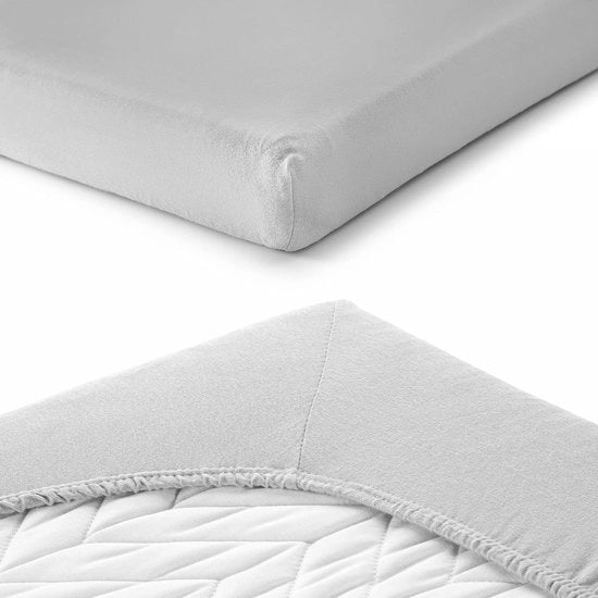 Set di coperte per materassi 60 x 120 / 70 x 140 cm - 2 x coperte di jersey in cotone 100% per lettino e lettino, tessuti Oeko-Tex testati - 2 pezzi (grigio)