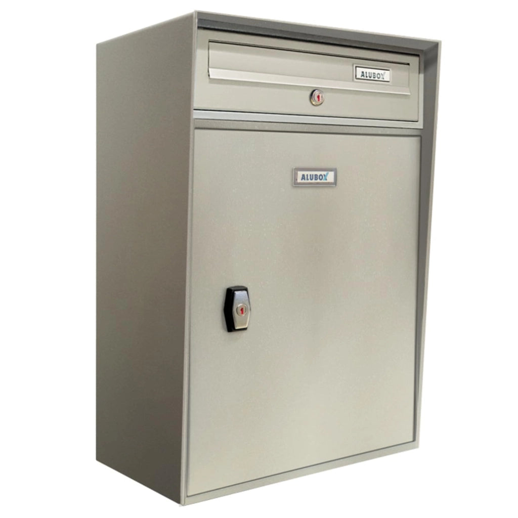 ALUBOX MODULAR LP Cassetta Posta Con Vano Portapacchi Cassetta Postale Singola 63X39X30 Cm Formato Rivista A4 Cassetta Postale Da Esterno Sportello In Alluminio Sistema Anti Prelievo