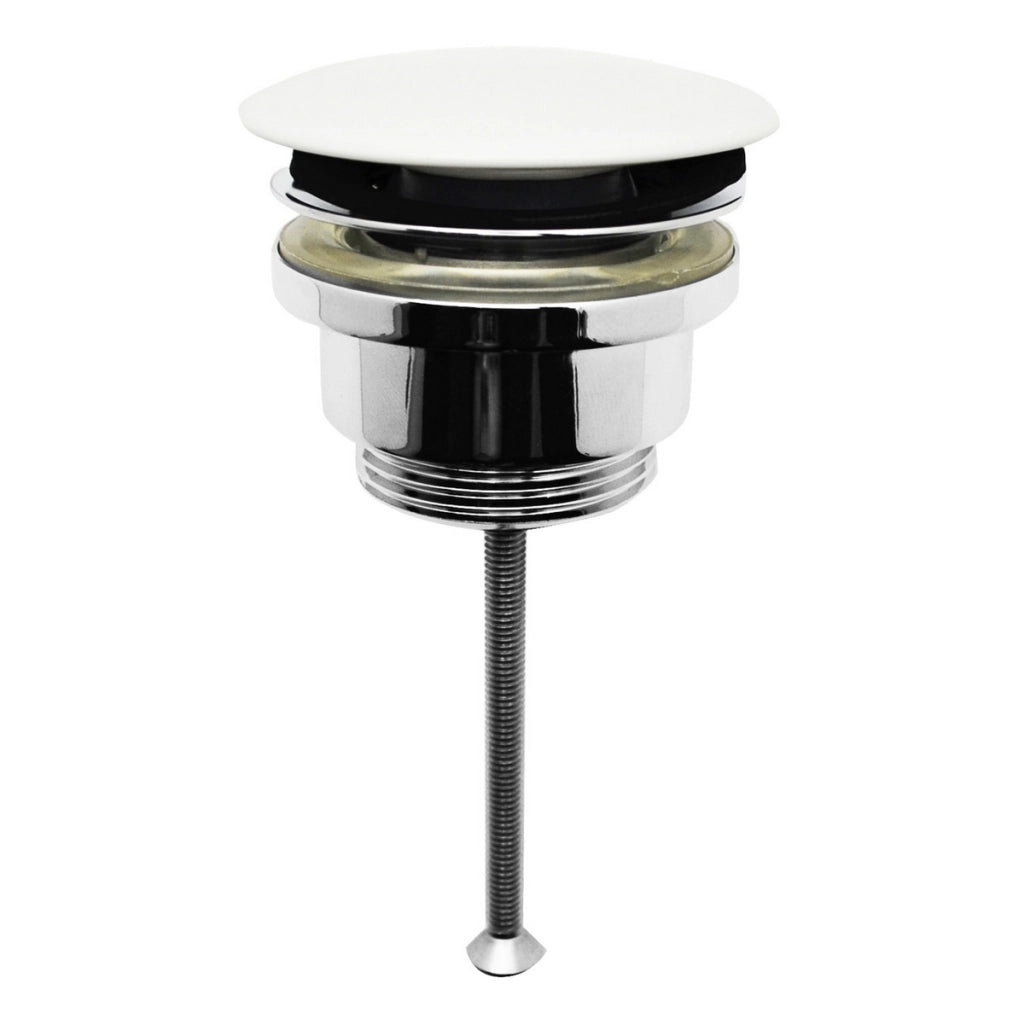 PILETTA LAVABO CLICK-CLACK TAPPO TONDO IN CERAMICA BIANCO- 11/4- DH- pezzi 1