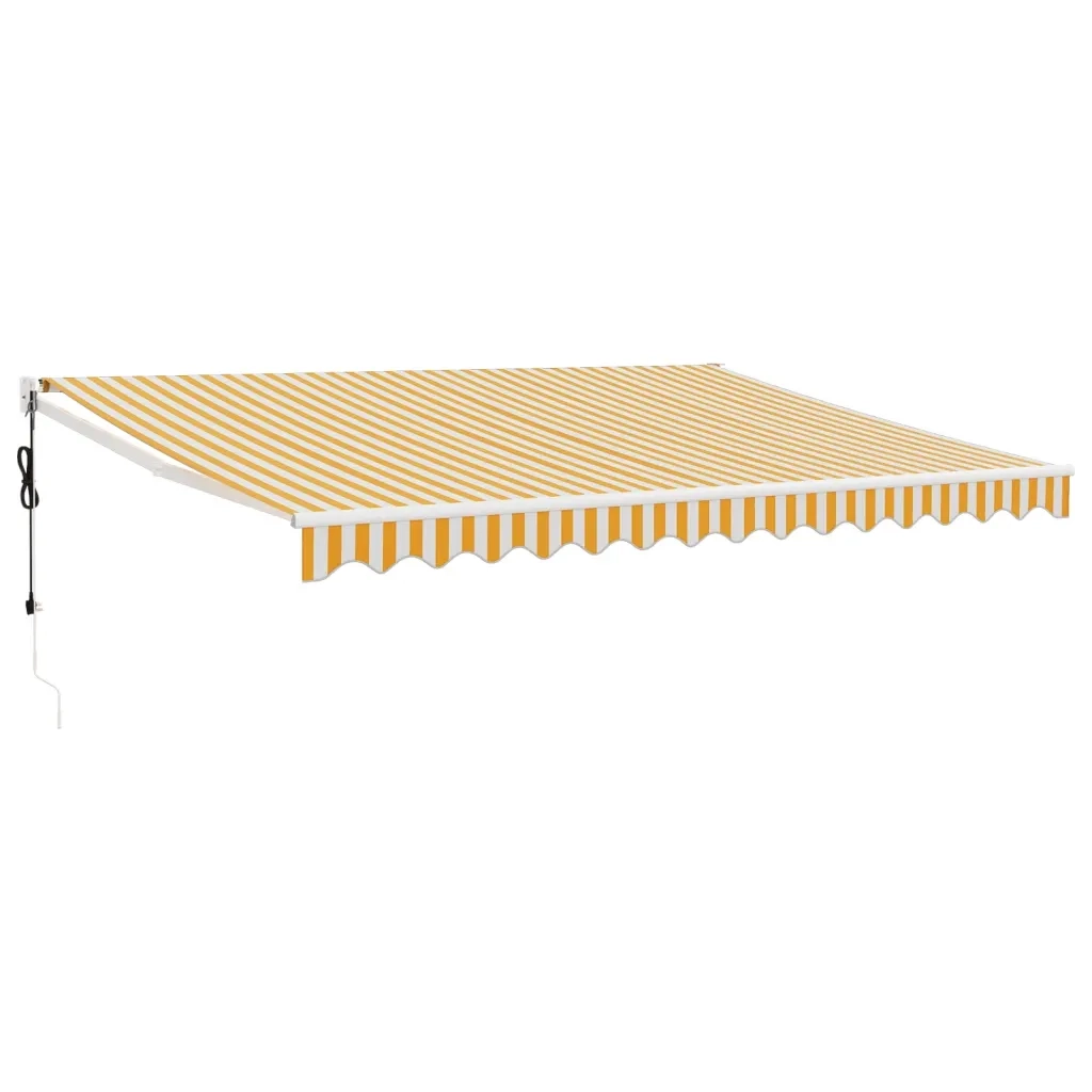 Tenda Sole Automatica Retrattile Gialla e Bianca 4,5x3 m 3154484