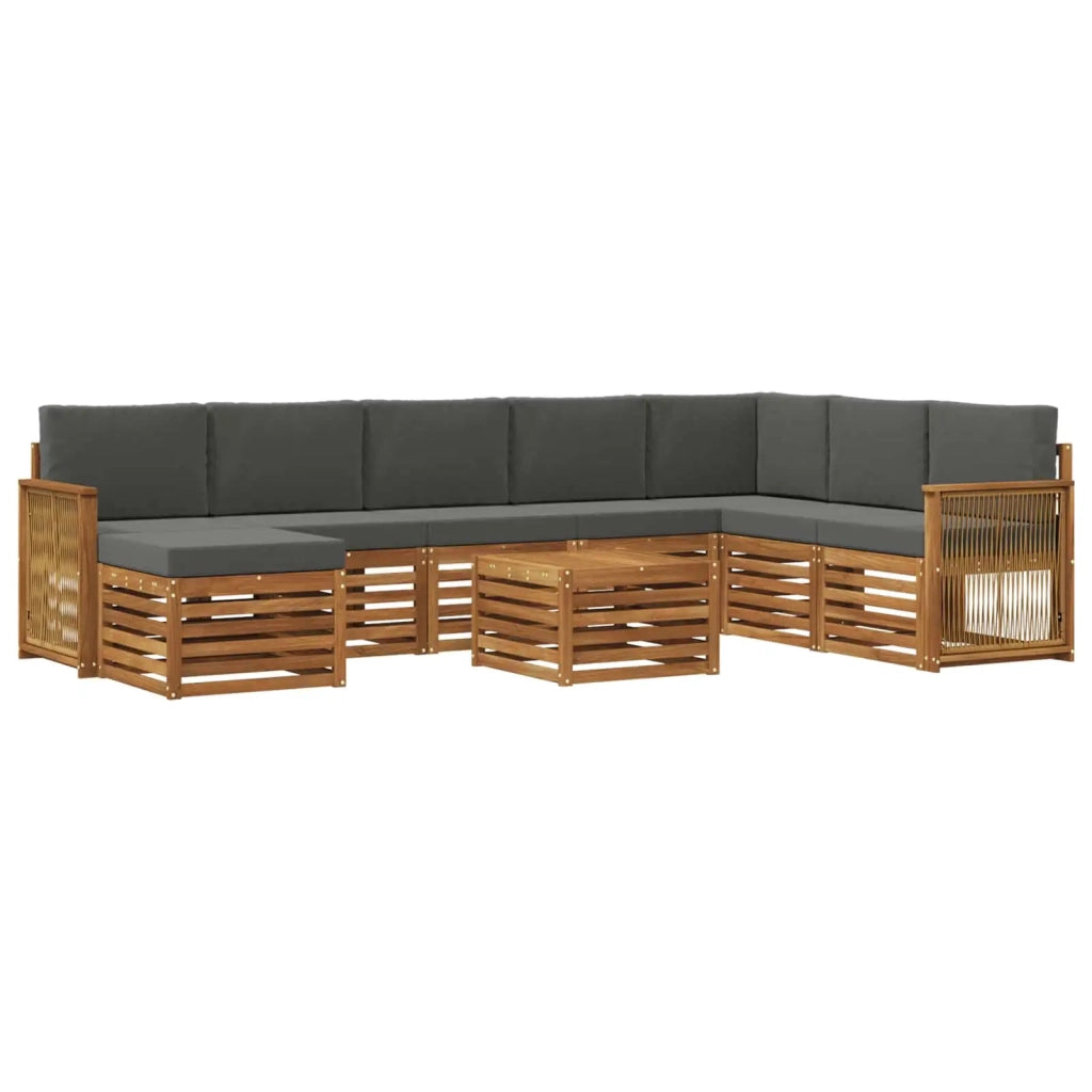 Set di divani da esterno con cuscino 7 pcs Naturale e Antracite 3384748