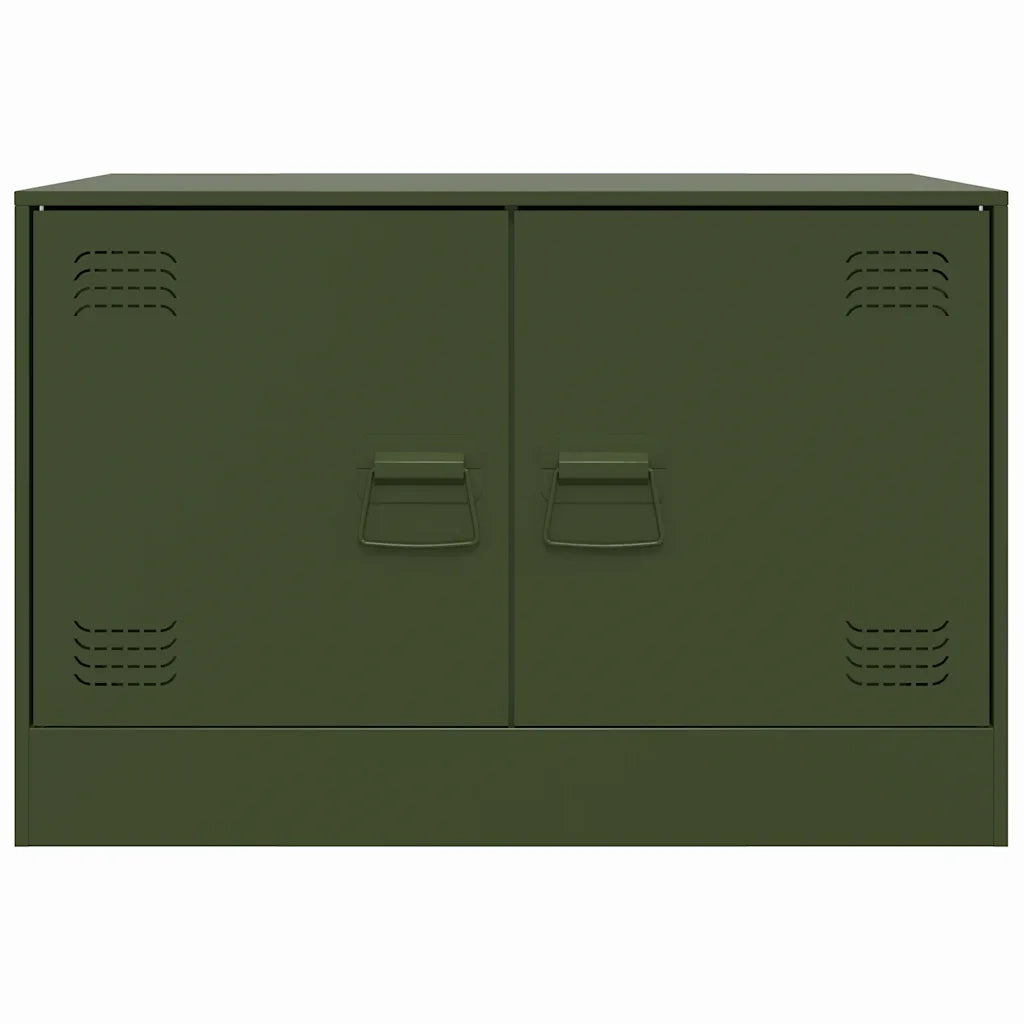 Mobili TV 2 pz Verde Oliva 67x39x44 cm in Acciaio