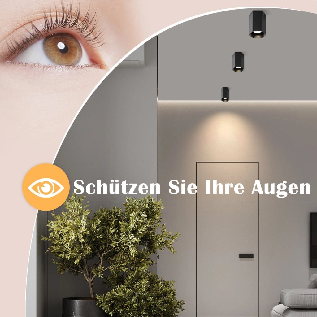 ZMH Faretto da soffitto neri forma esagono GU10 max 40W per soggiorno corridoio senza lampadina