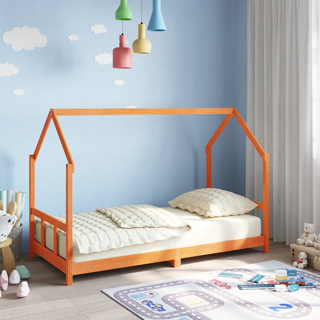 Giroletto per Bambini Marrone Cera 90x190cm Legno Massello Pino 847137