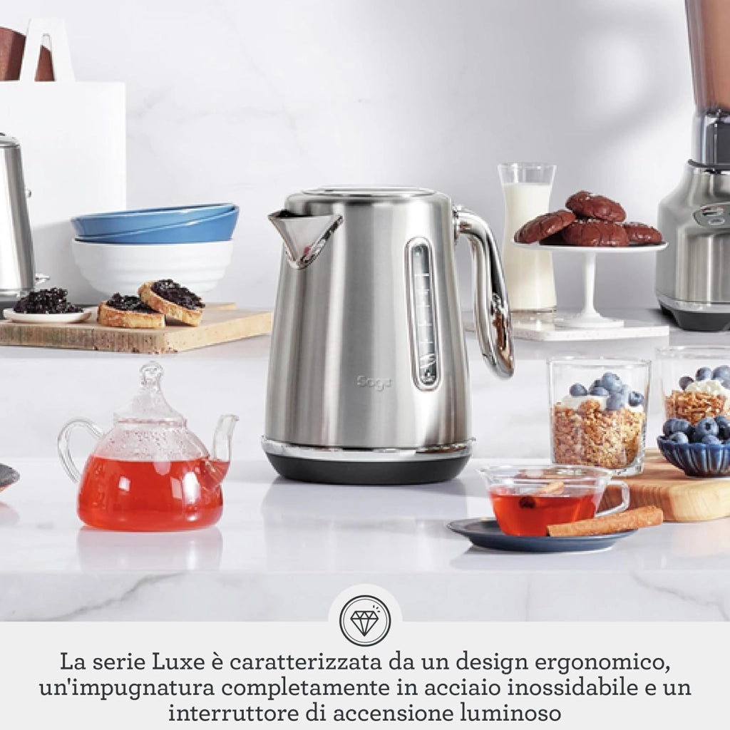 Sage - The Soft Top Luxe - Bollitore Elettrico Silenzioso - Bollitura Rapida - Bollitore Cordless da 1,7 L - Torta Red Velvet