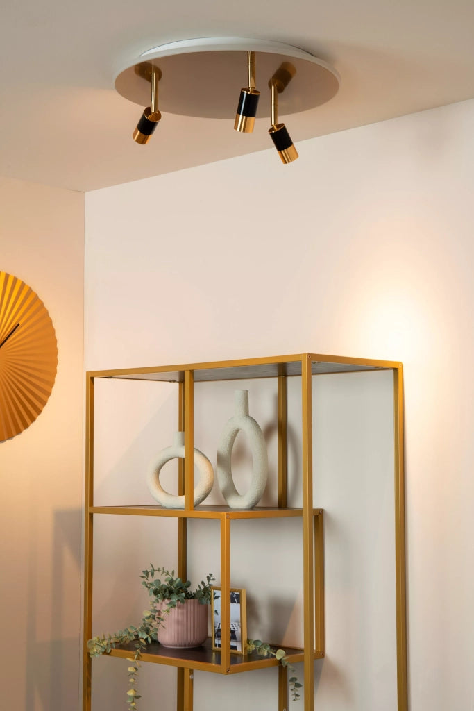 Plafoniera LED Lucide Jubel oro/nero 48cm 33W dimmerabile