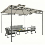 Gazebo da Giardino 3x3m ¨C zephmum ¨C Doppio Tetto Cremewei? Impermeabile