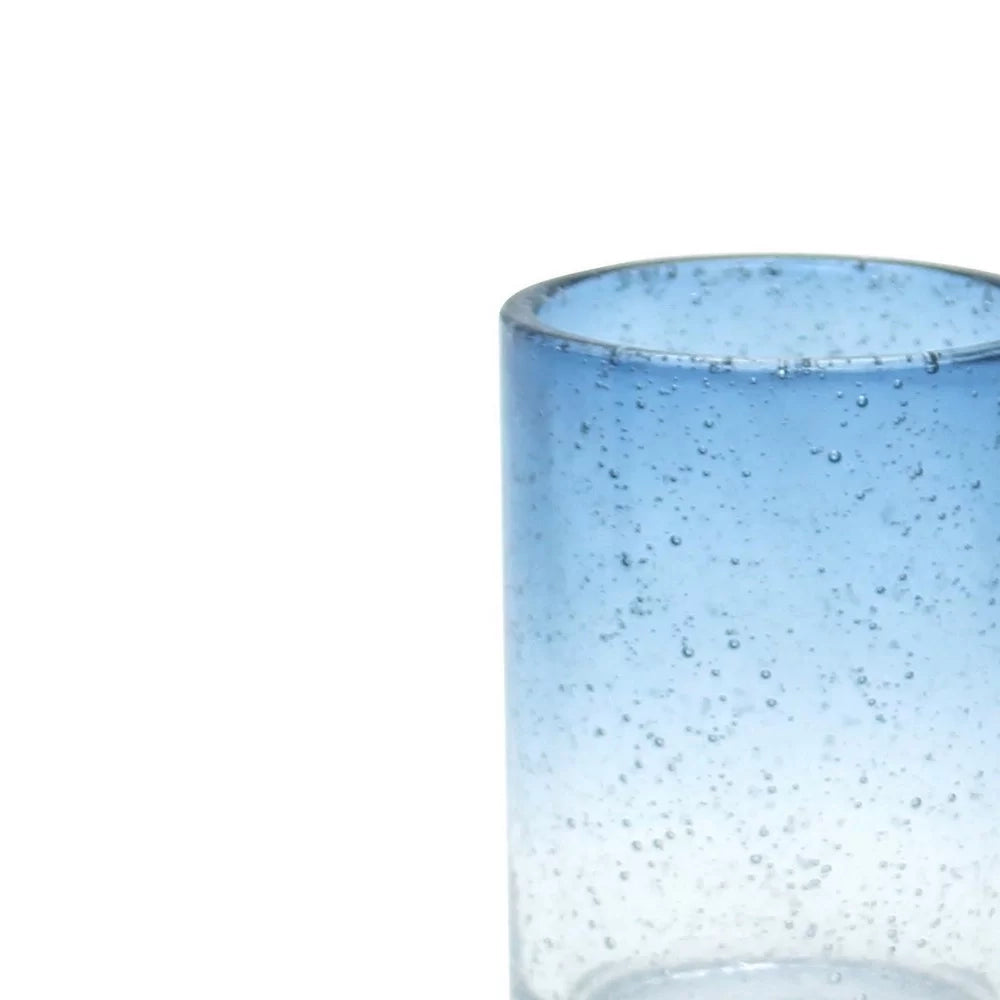 Bicchiere in vetro azzurro sfumato - serie Drops