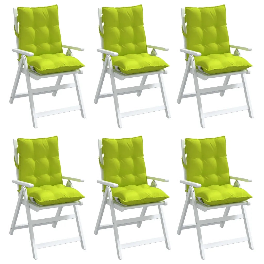Cuscini Sedia Schienale Basso 6 pz Verde Chiaro Tessuto Oxford