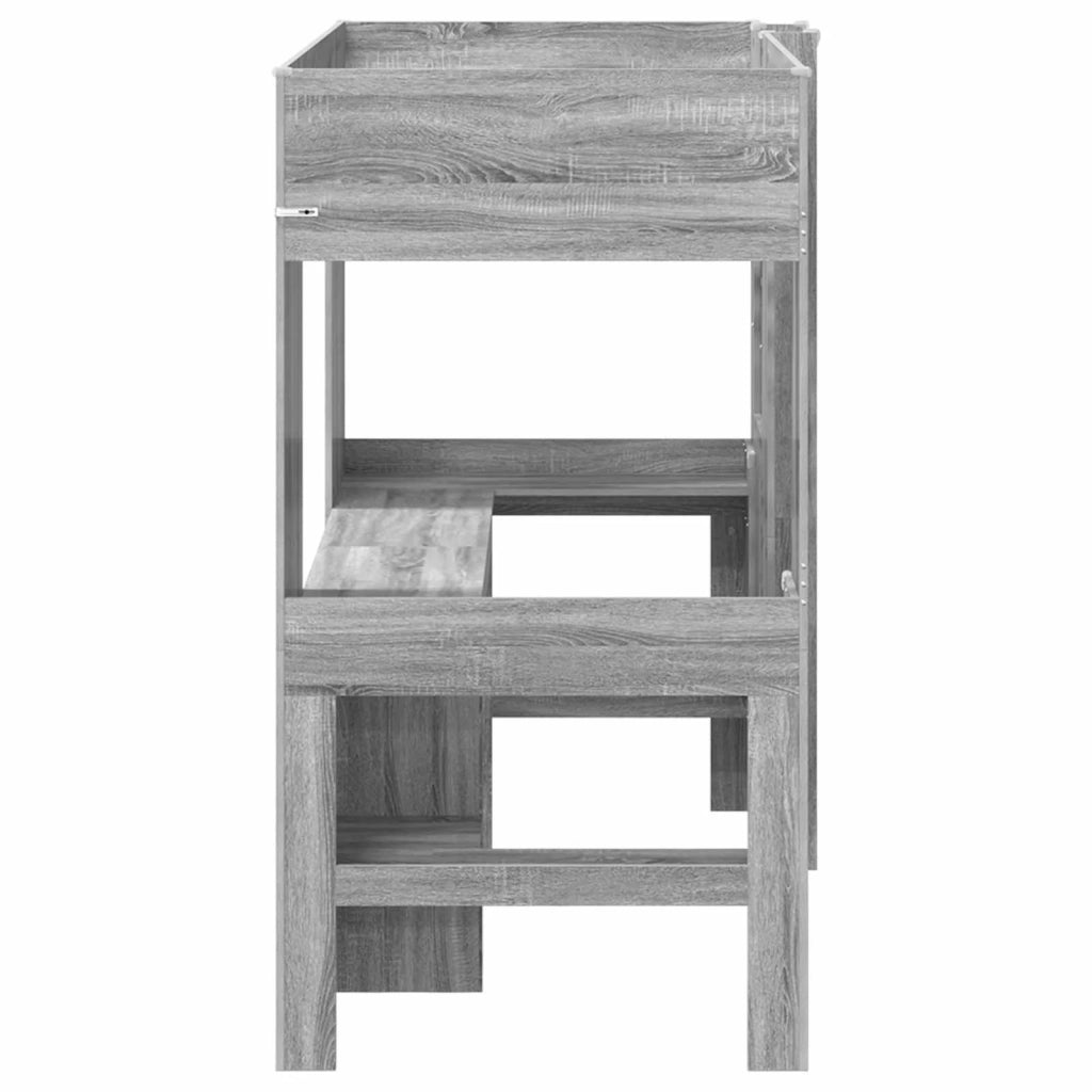 Struttura letto a castello con scrivania Grigio Sonoma 3410464