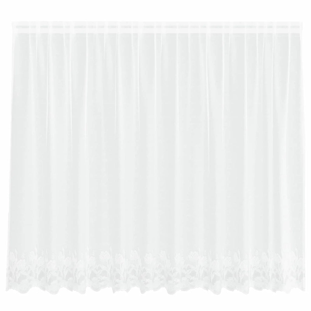 Tenda in Pizzo con tende Bianco 160 x 300 cm Poliestere 4107895