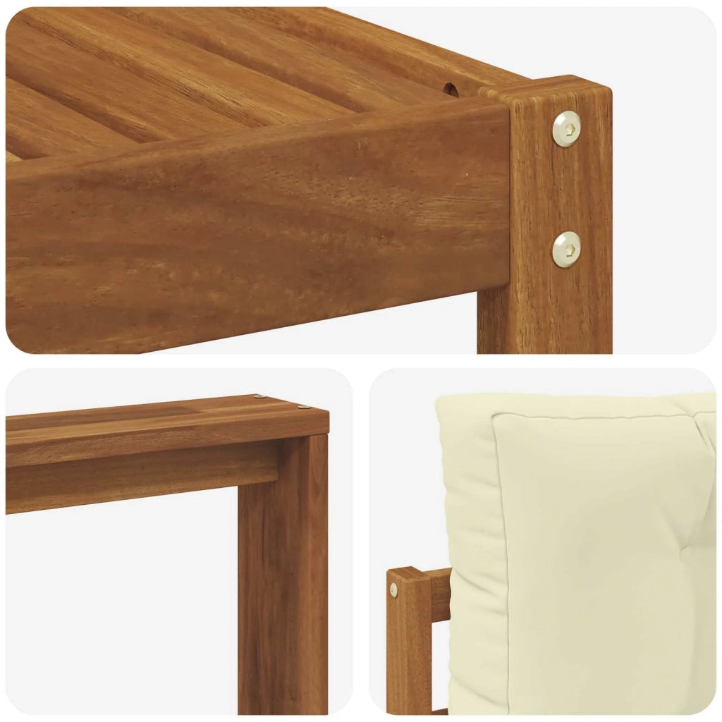 Set di divani da esterno con cuscino 7 pcs Naturale e Crema
