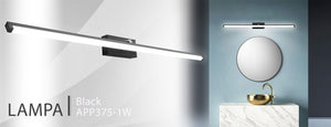 Lampada Da Parete Da Bagno Led Sopra Specchio 20w 100cm APP375-1W Nero