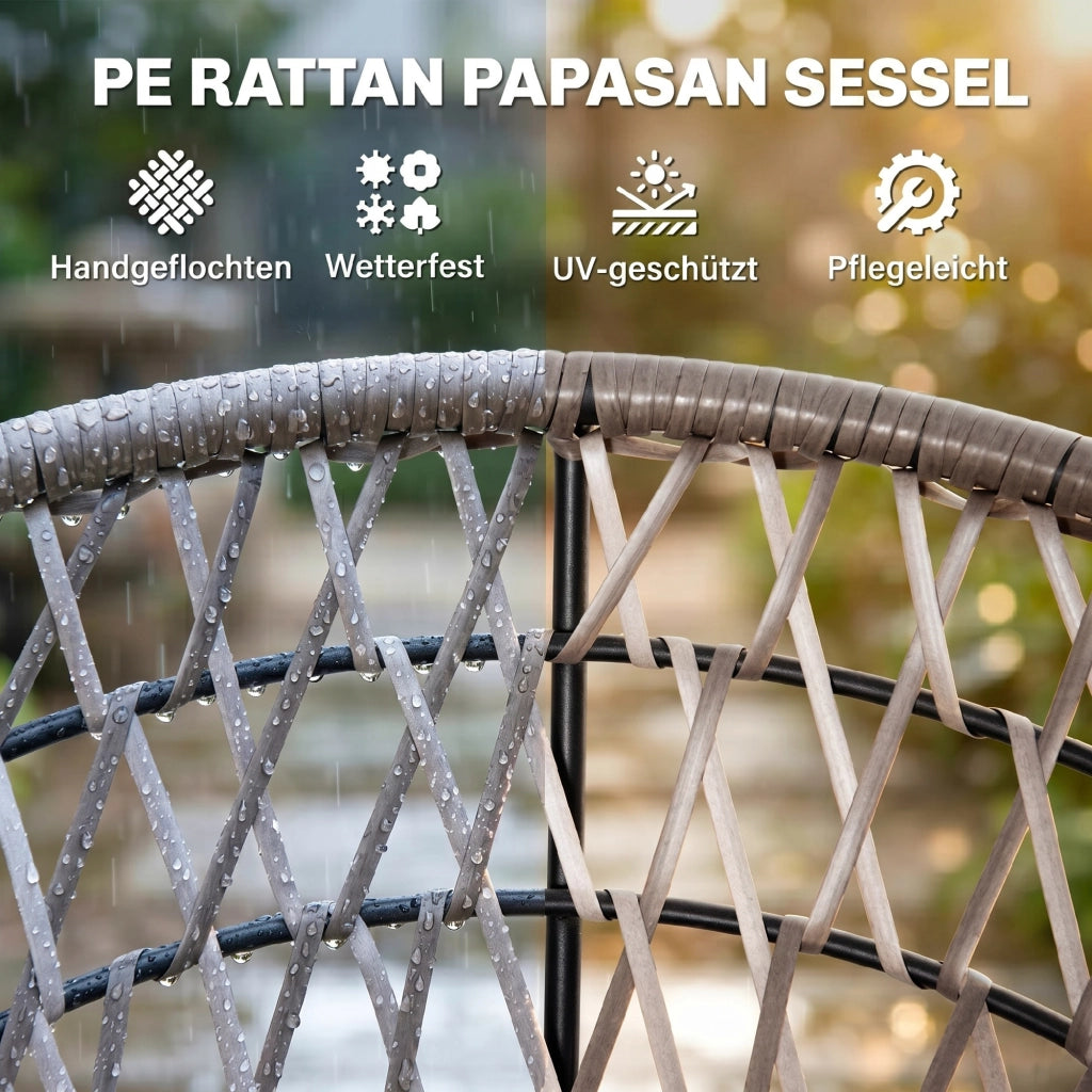 Poltrona girevole in rattan sintetico ¨C zephmum ¨C Beige 87x97x86 cm