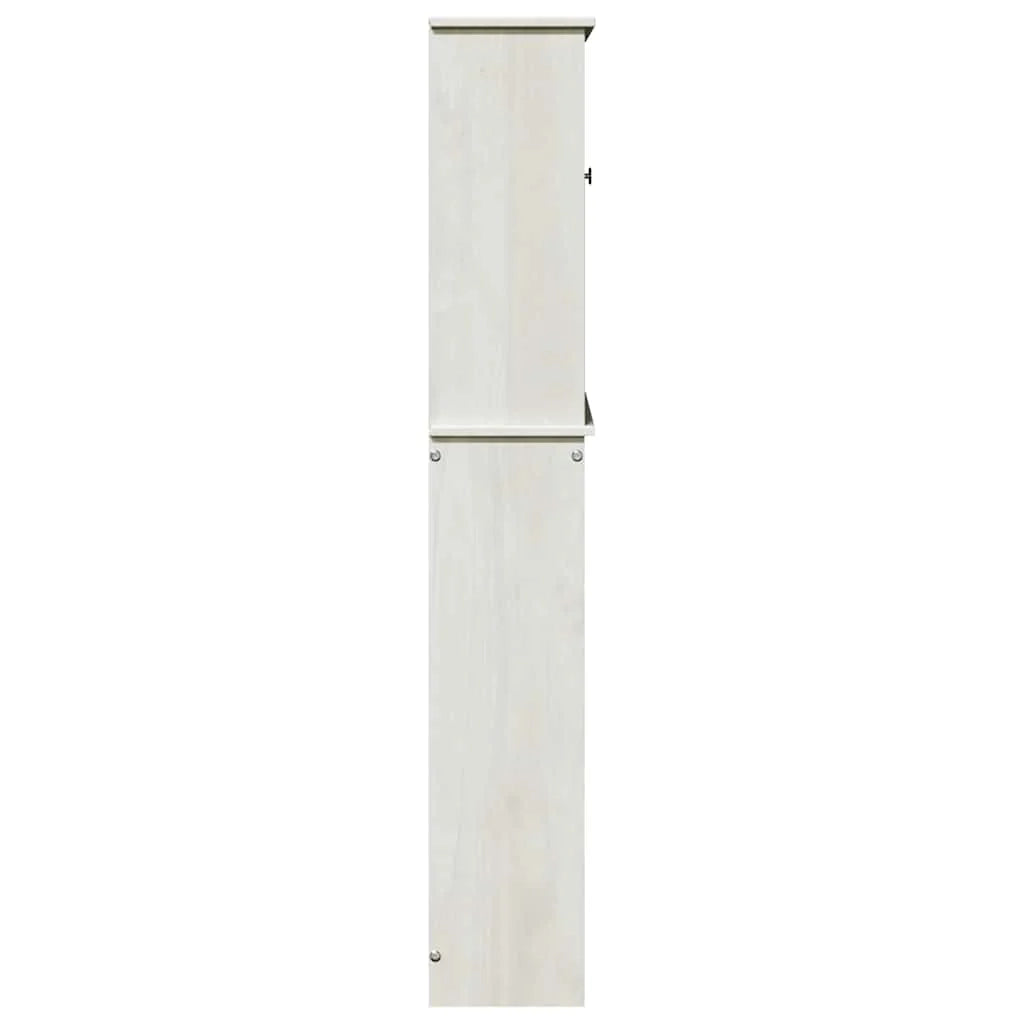 Mobiletto sopra il WC dal design moderno 60 x 27 x 161 cm con 3 ripiani salvaspazio in legno di pino bianco 02_0057920