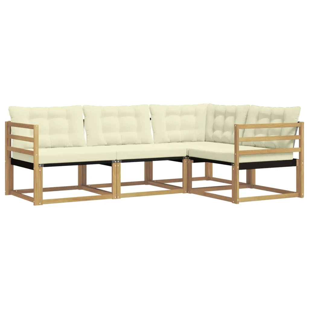 Set di divani da esterno 4 pz Bianco e Crema 3388624