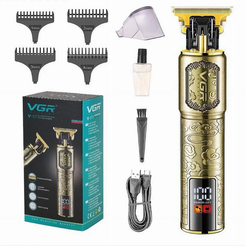 Trade Shop - Tagliacapelli Professionale Ricaricabile Senza Fili Regolabarba Usb Rasoio V-073 -