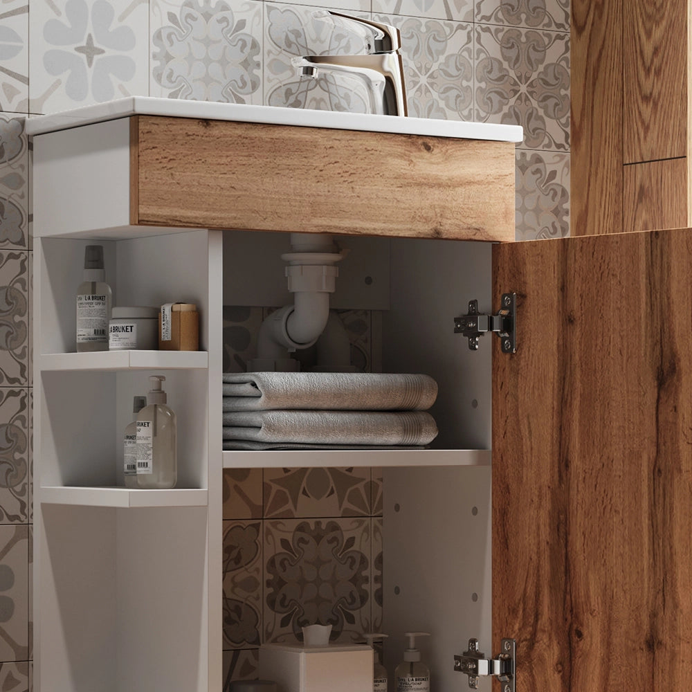 Set mobili bagno Amadeo Rovere dorato 2 pezzi Vicco