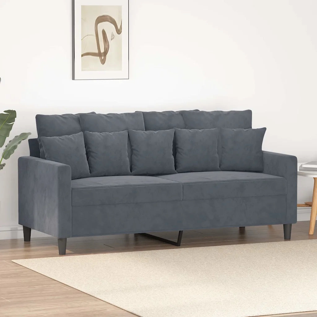 Divano | Divano da soggiorno | Sofa a 2 Posti grigio scuro140 cm in Velluto