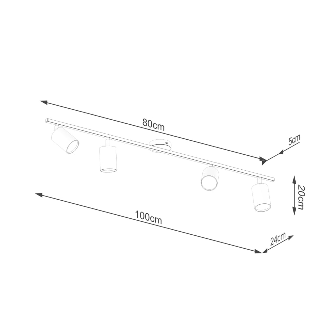 Faretto soffitto moderno 4 luci bianco GU10 PureLume