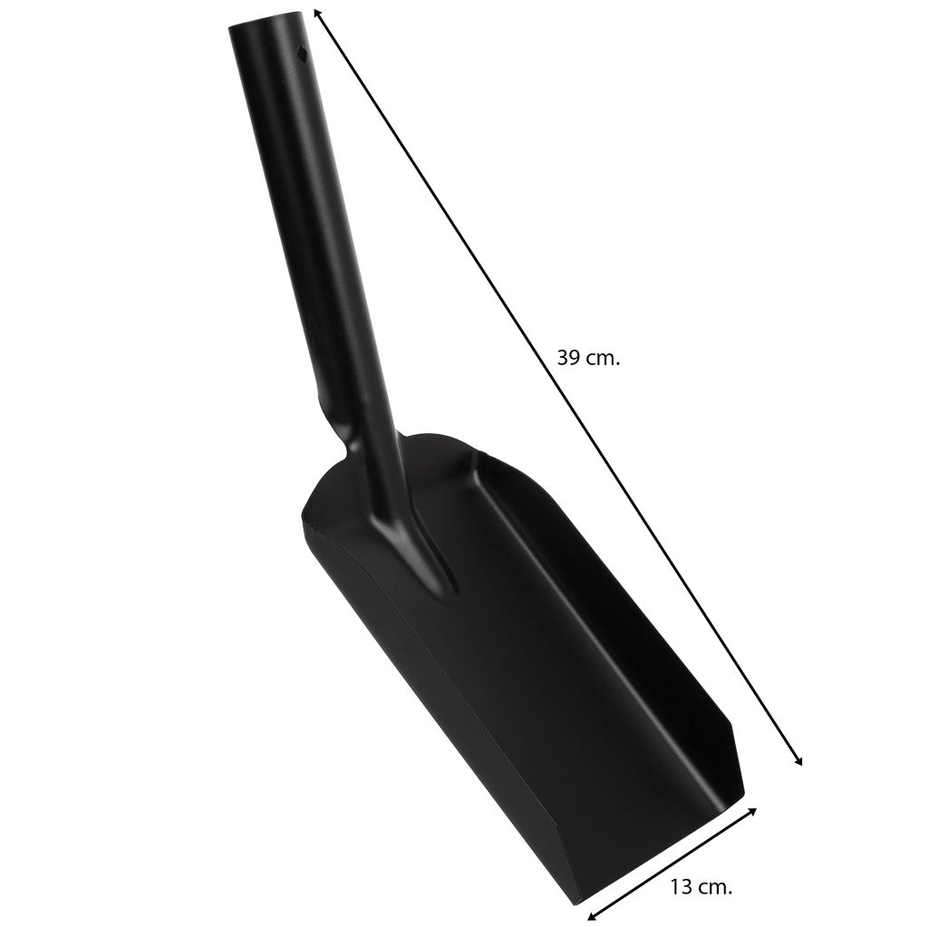 Paletta per caminetto in metallo nero 39x13x11h