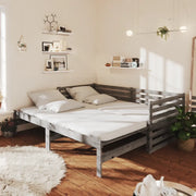 Dormeuse Estraibile Grigia in Massello di Pino 2x(90x200) cm 806967