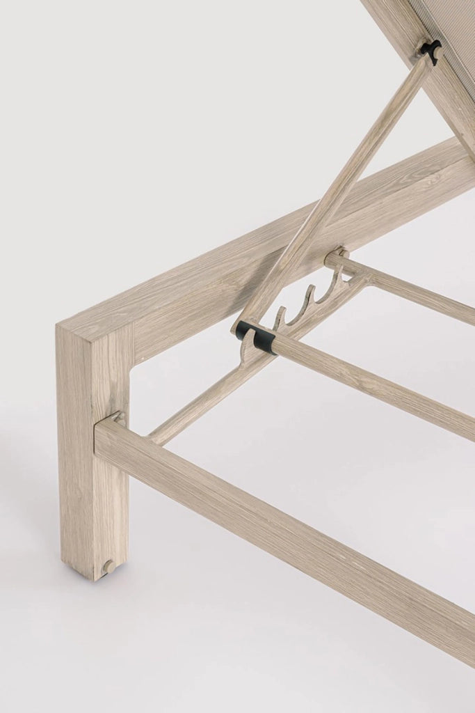 Lettino Prendisole da Esterno 74x200x98-32h cm Schienale a 4 Posizioni in Alluminio e Textilene Skipper Timber