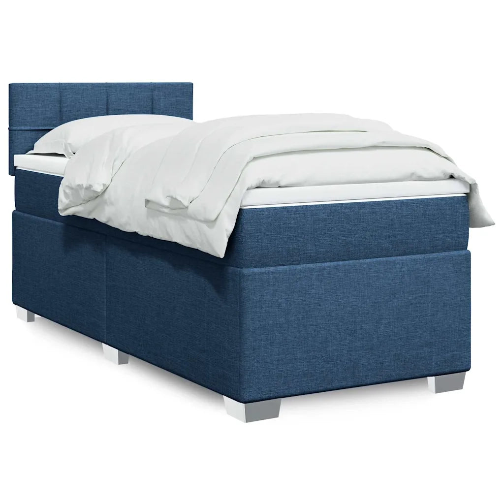 vidaXL Giroletto a Molle con Materasso Blu 80x200 cm inTessuto