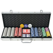 Set da Poker con 500 Chips Laser in Alluminio 80184