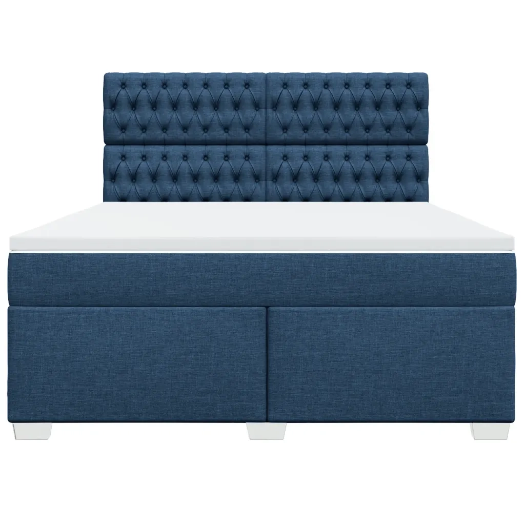 Giroletto a Molle con Materasso Blu 180x200 cm in Tessuto