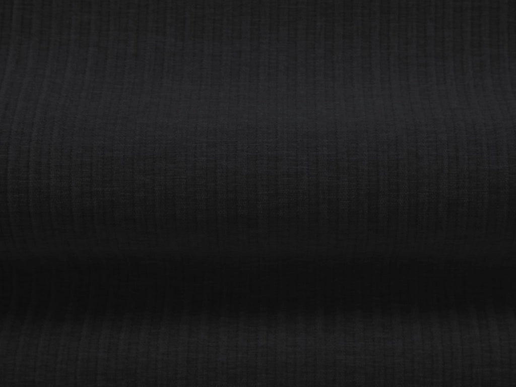 Cosmopolitan Design - Divano panoramico "Arendal" 6 posti in ciniglia con effetto a coste nero 