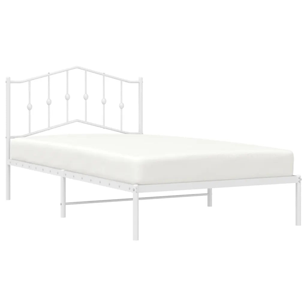 Giroletto con Testiera Metallo Bianco 100x200 cm 373833