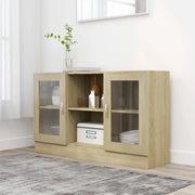 Armadietto con Vetrina Rovere Sonoma 120x30,5x70 cm Truciolato cod mxl 63214