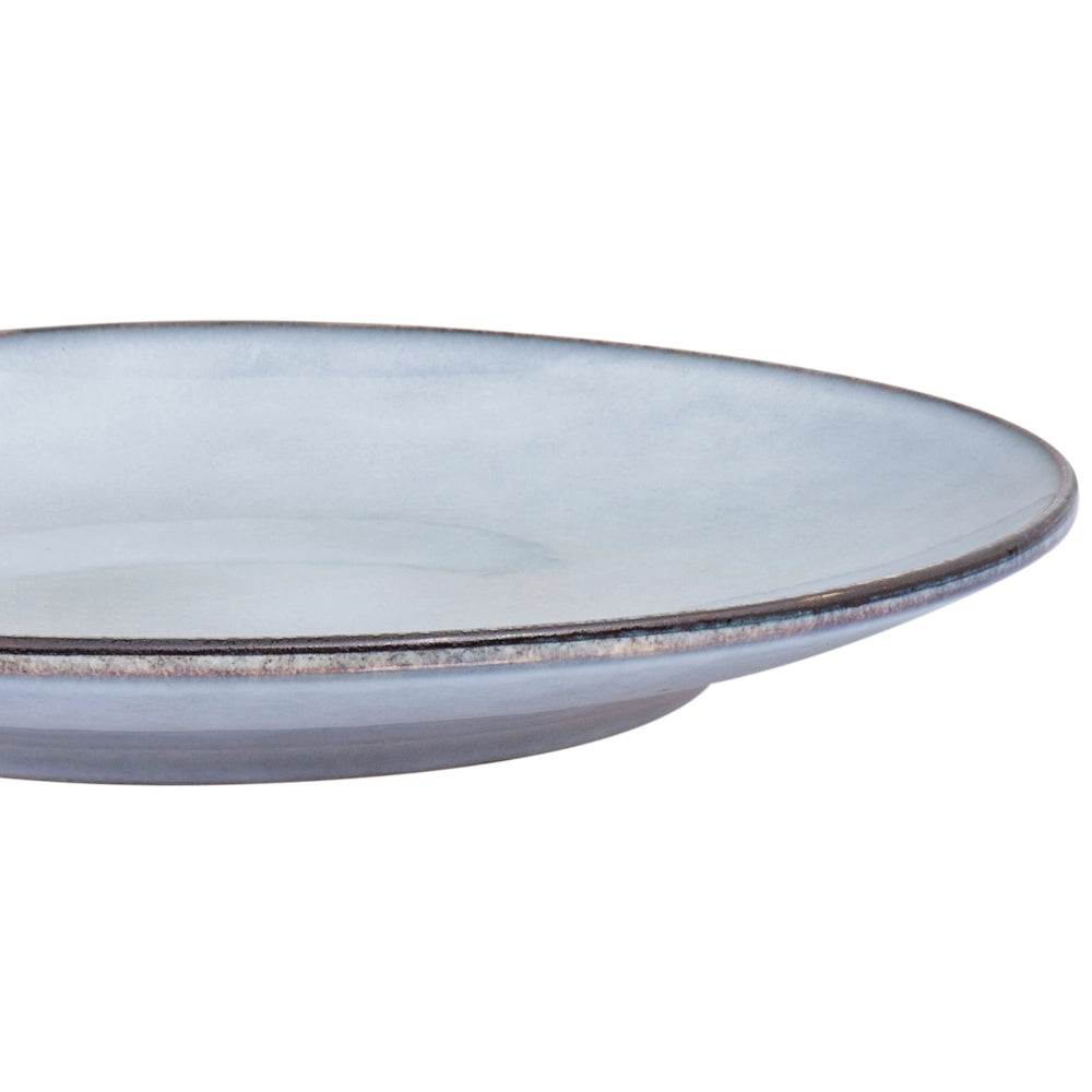 Set di 8 piatti grandi in gres caolino fatto a mano con smalto reattivo azzurro Cucina Sala da pranzo
