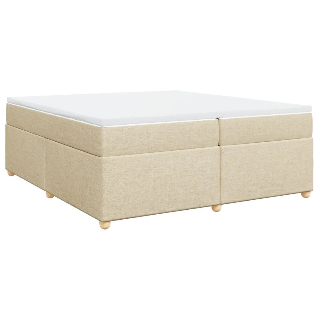 Giroletto a Molle con Materasso Crema 200x200 cm in Tessuto