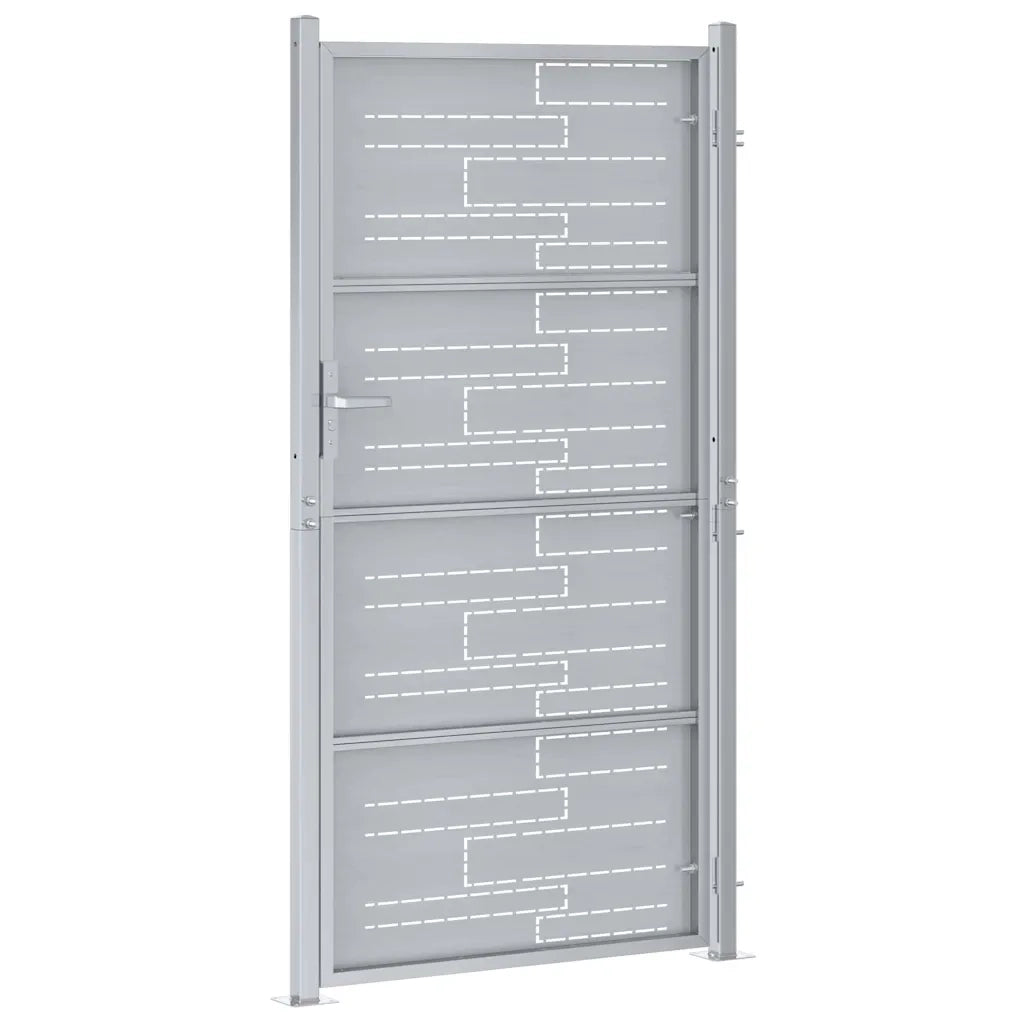 Cancello da giardino Argento 85 x 174 cm Acciaio inossidabile 3402584