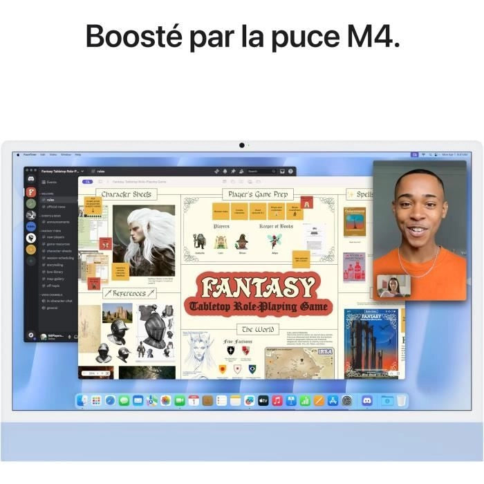 Apple iMac 24 schermo retina da 4,5K SSD da 256 GB 16 GB di RAM Chip M4 CPU a 10 core GPU a 10 core Blu (2024)