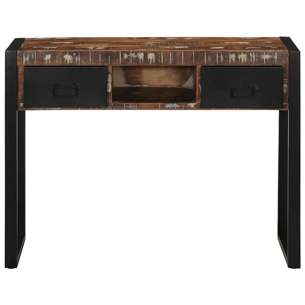 vidaXL Tavolo Consolle Multicolore 100x35x75cm Legno Massello Recupero