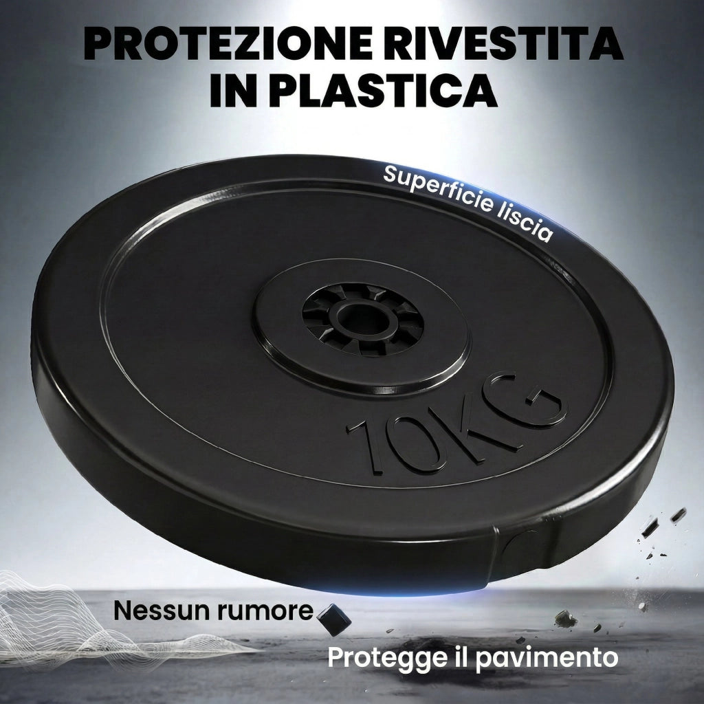 Set di 4 Dischi Pesi, Set Dischi Palestra per Allenamento, Nero