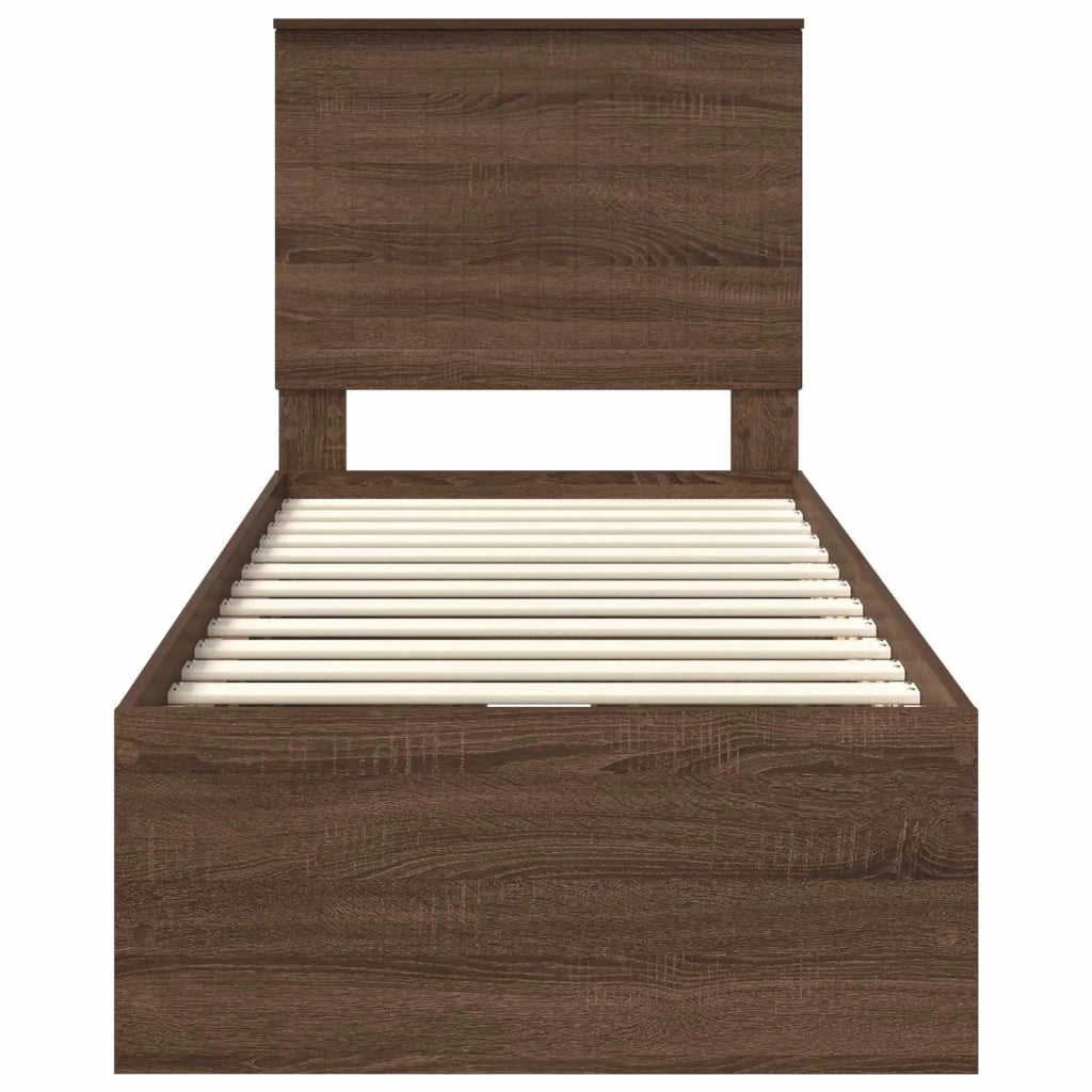 Letto singolo | Letto per adulti | Struttura del letto con cassetto Rovere Marrone 75 x 190 cm