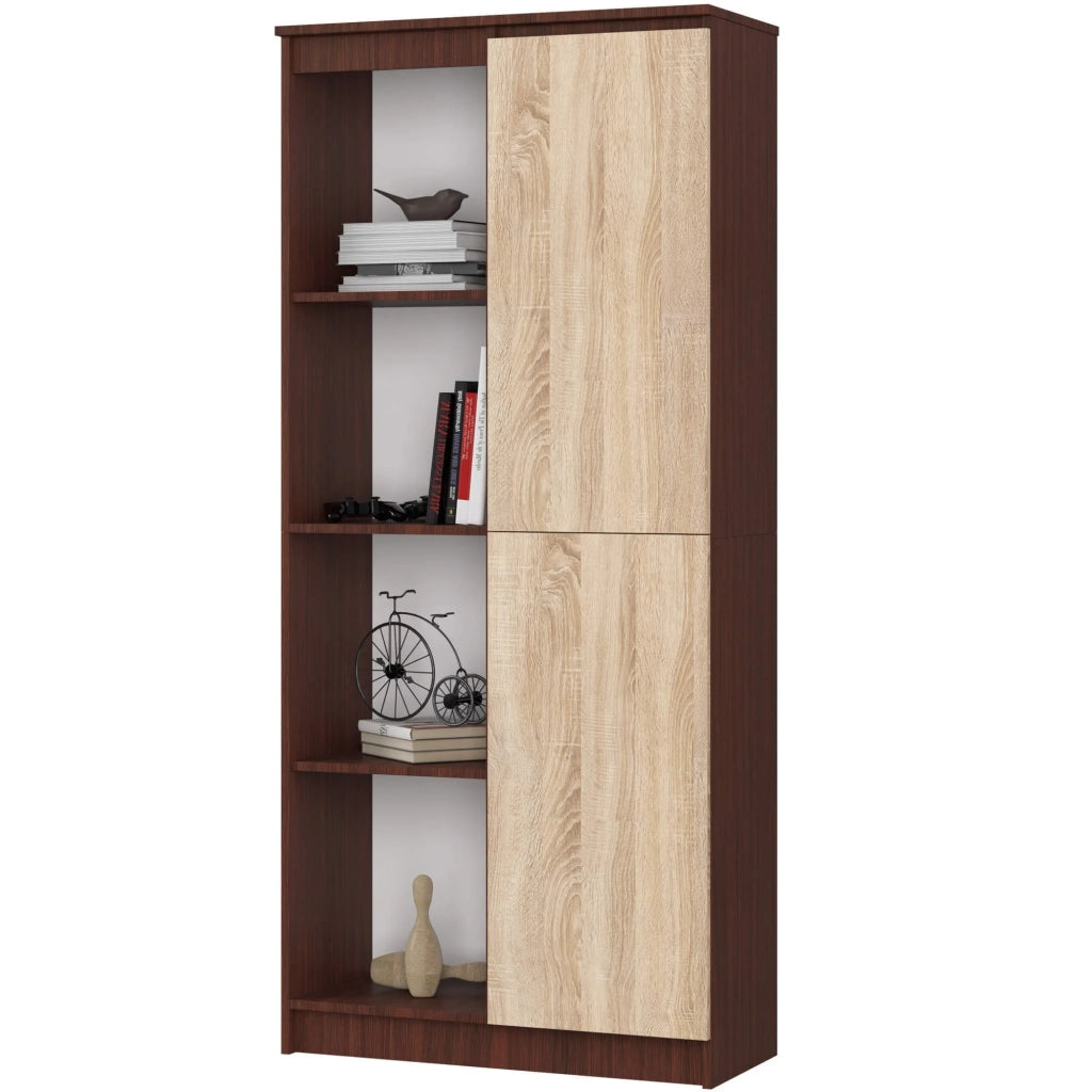 Armadio da ufficio AKORD R80 Wengé 80 cm 1 anta inserto frontale Sonoma Quercia 80x35x180 cm