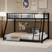 Letto a castello 90 × 190 cm et 140 × 190 cm con scala, parapetti alti, senza materasso, in metallo nero