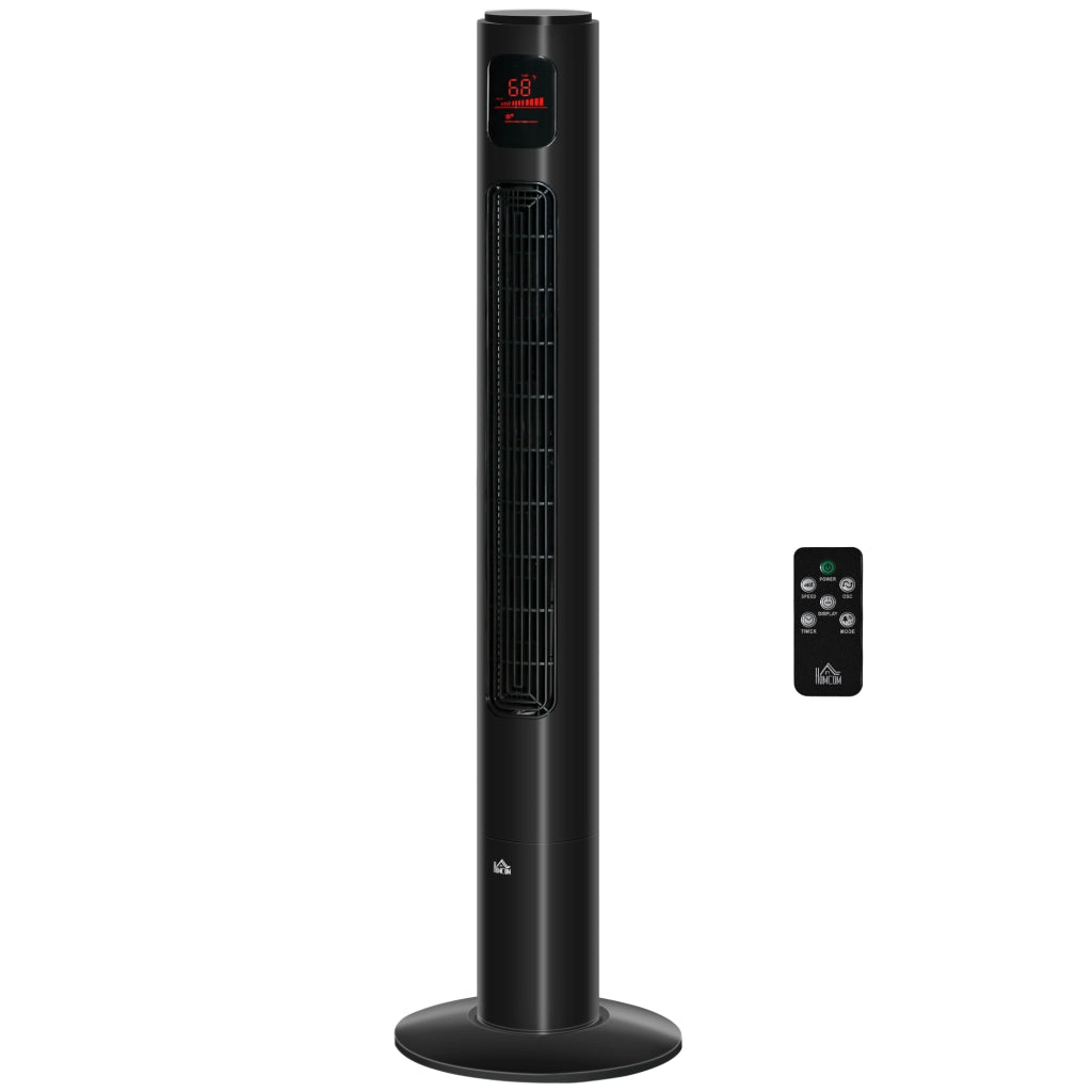 Ventilatore a colonna con oscillazione 70¡ã, timer 12h, pannello LED, telecomando, 45W ¨C zephmum ¨C nero