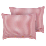 Set di 2 cuscini decorativi in cotone rosso e bianco 40 x 60 cm con motivo a strisce e bottoni Accessori decorativi retrò Camera da letto Soggiorno